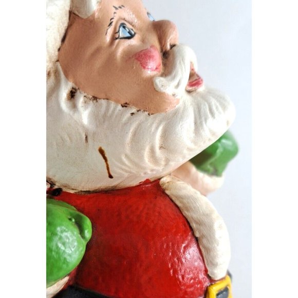 Vintage Ceramic Santa & Mrs Claus Figures Hand Painted Made From Mold Retro 7" - Picture 6 of 7